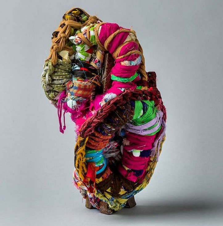 Mending #19 fabric, ceramic 2017