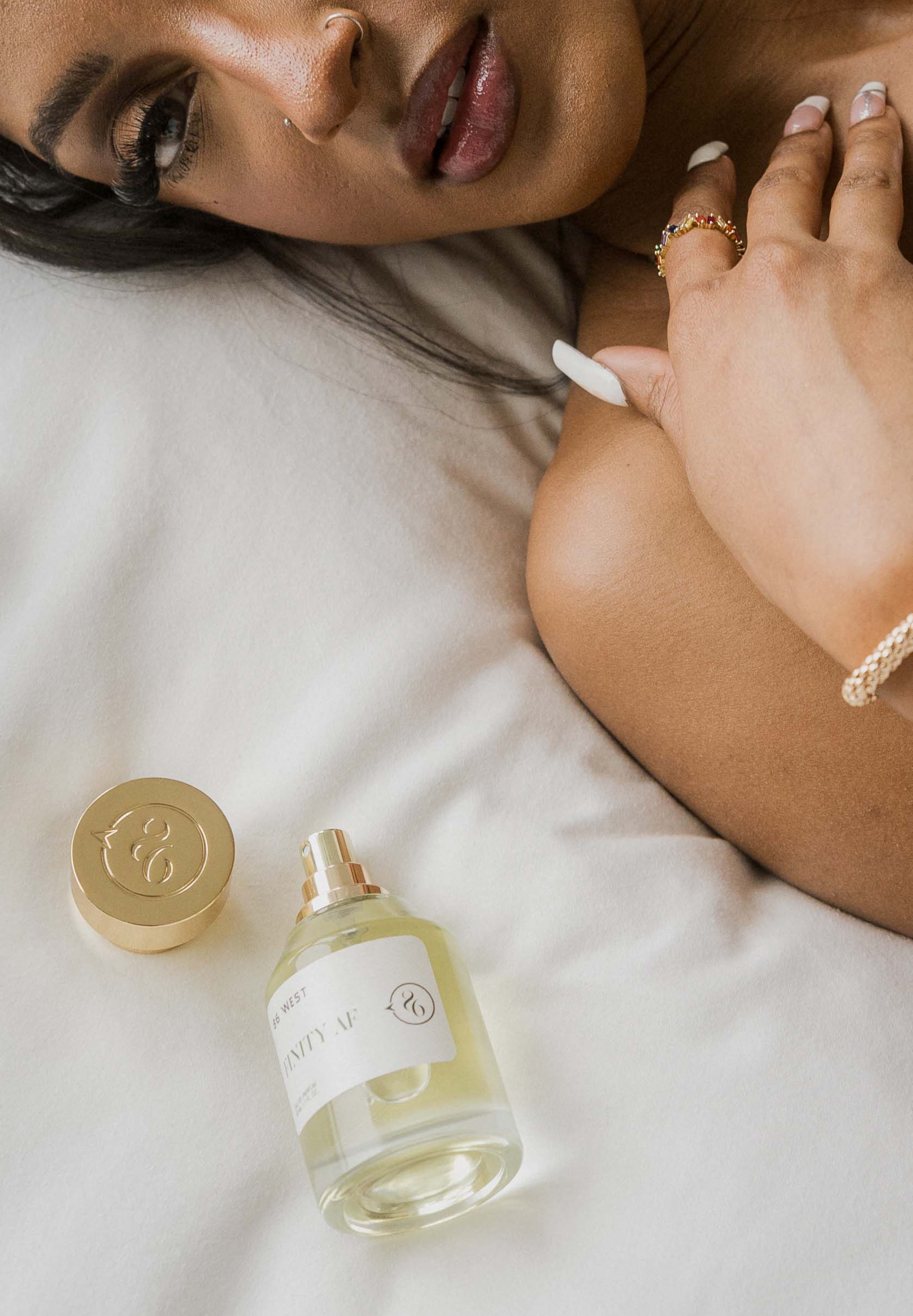 Luxury perfume on skin.