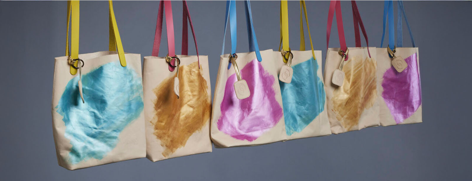 TrooRa LaMarqq leather handbag with a splash of color