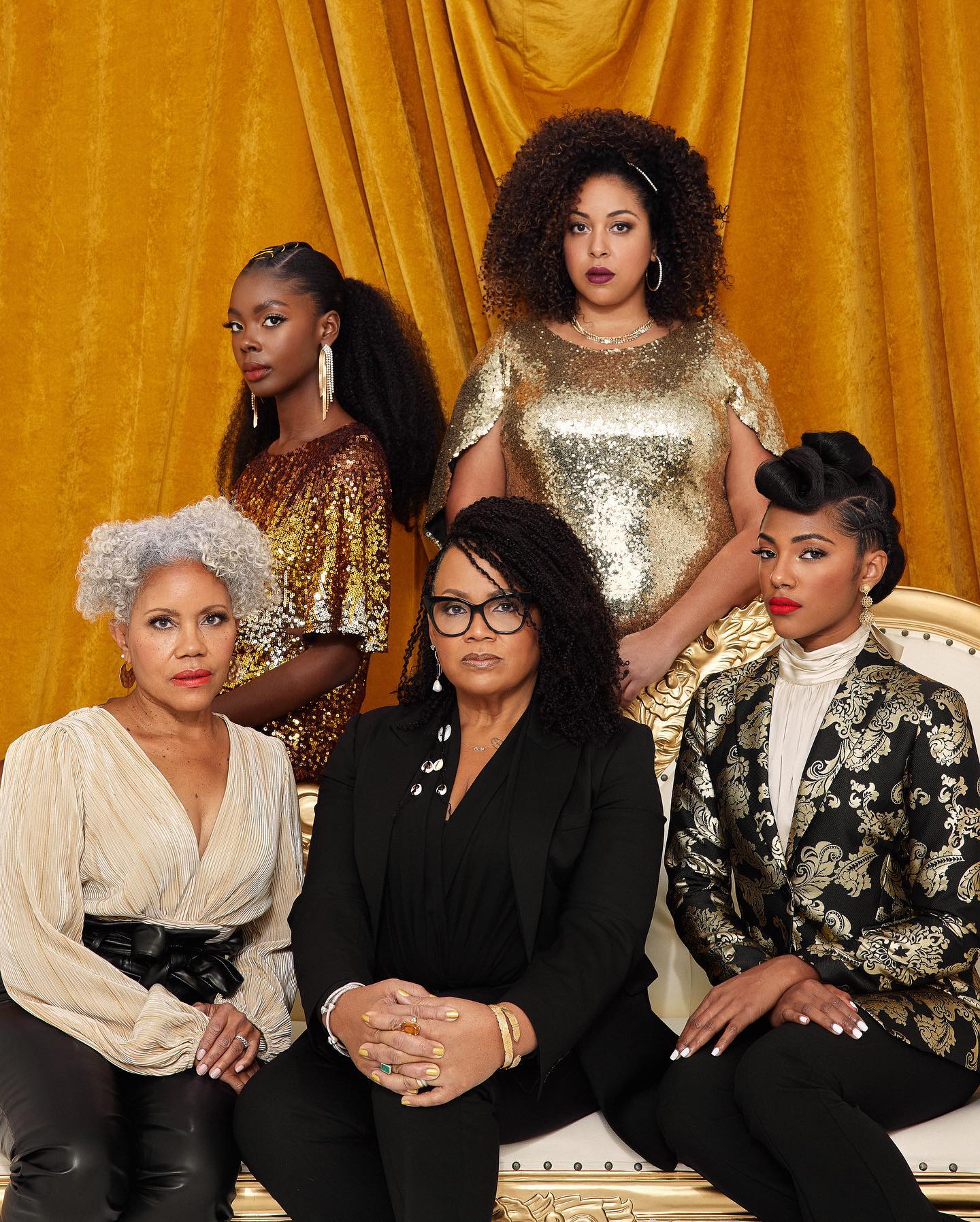 Powerful women with beauty products