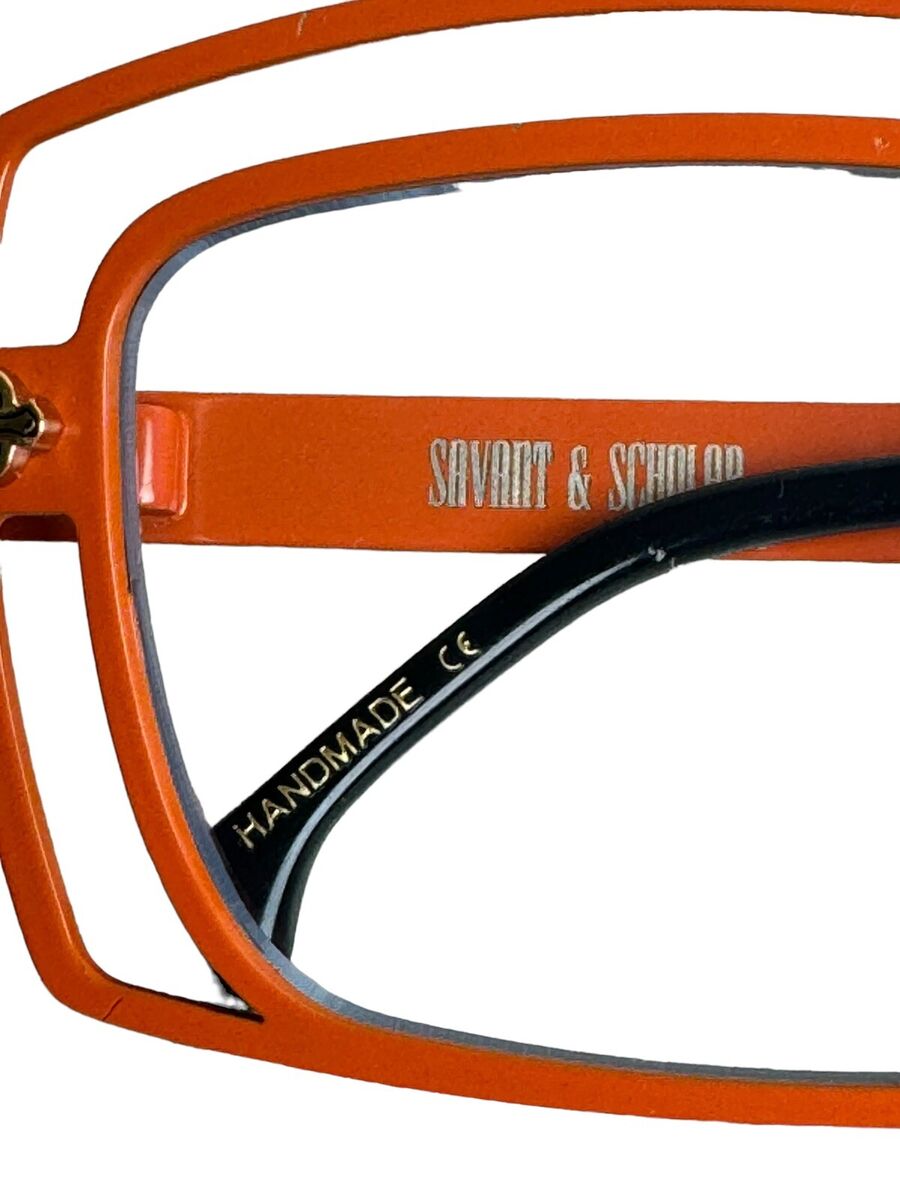 Eyeglass frame detail.