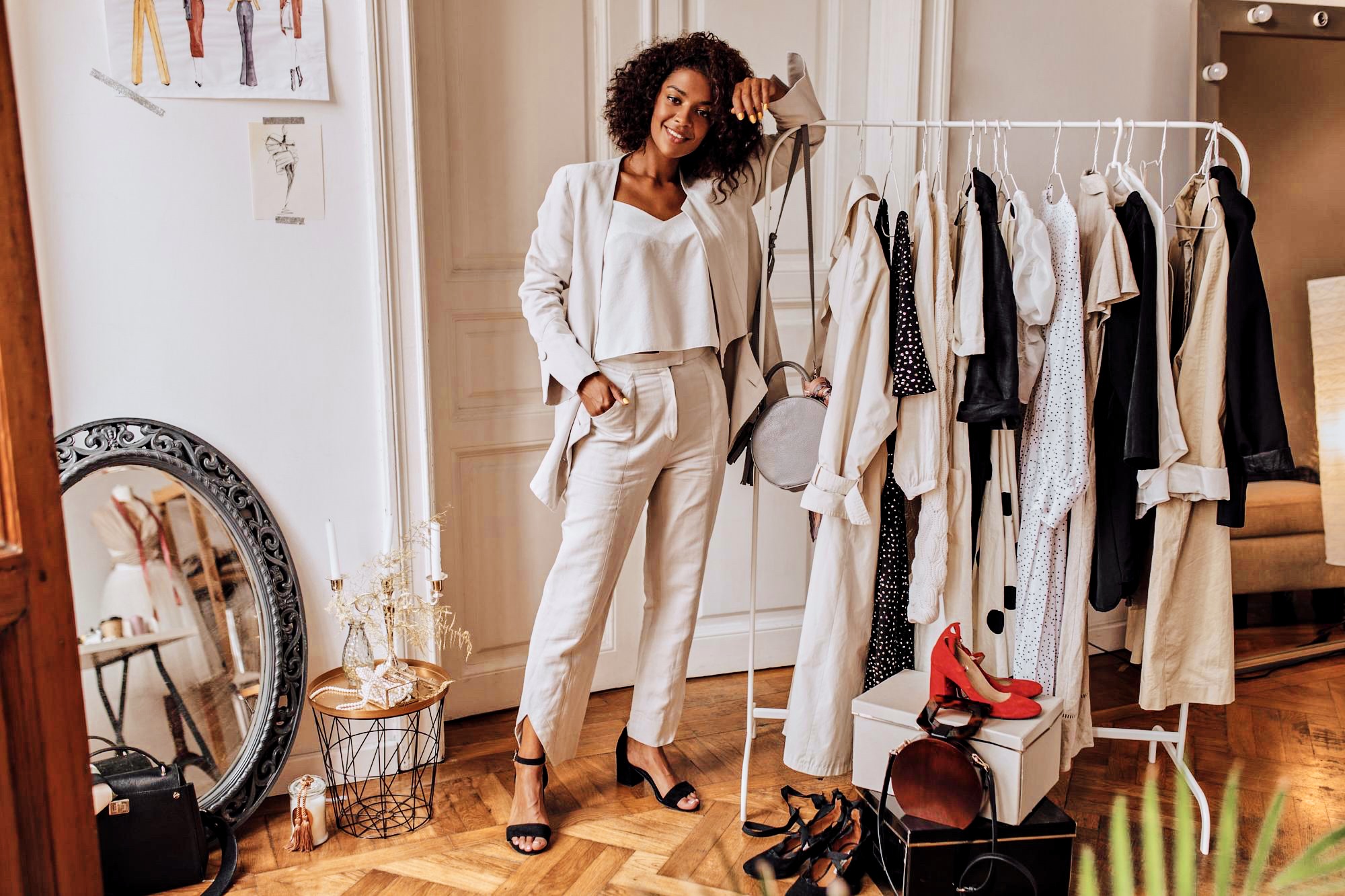 Woman working in a boutique retail shop